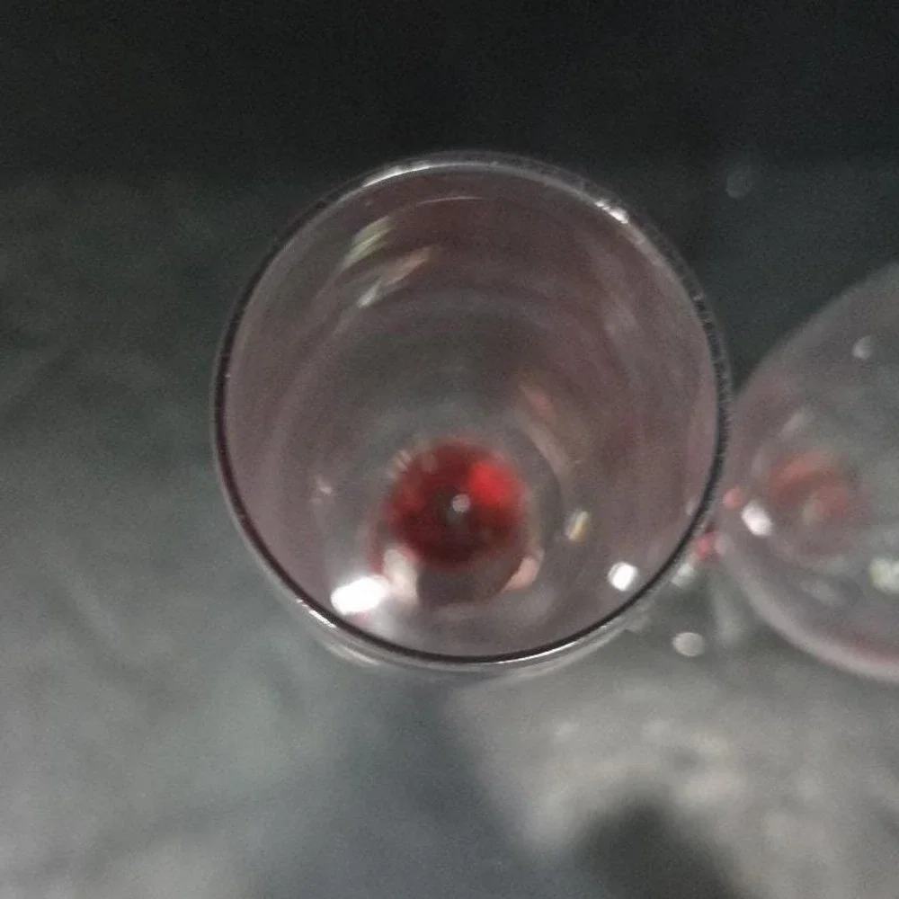 Red Stemmed Champagne Flutes, Set of 2, Hand Blown Toasting Glasses, Stemware‎
